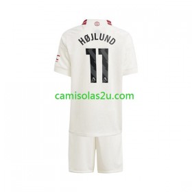 Camisolas de futebol Manchester United Rasmus Hojlund 11 Criança Equipamento 3ª 2023/24 Manga Curta